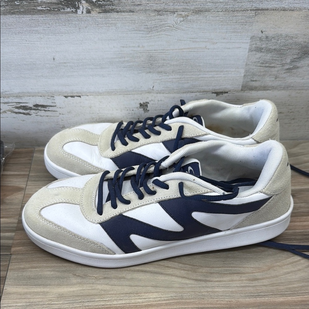 Boombah Men’s Sneakers Navy White Casual Shoes Suede Athletic Trainers 11.5